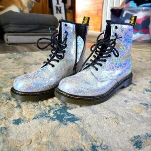 Doc Martens Gray Crinkle Boots size 7 EU 38